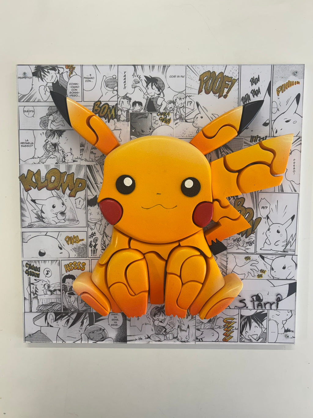 Pikachu scultura da parete