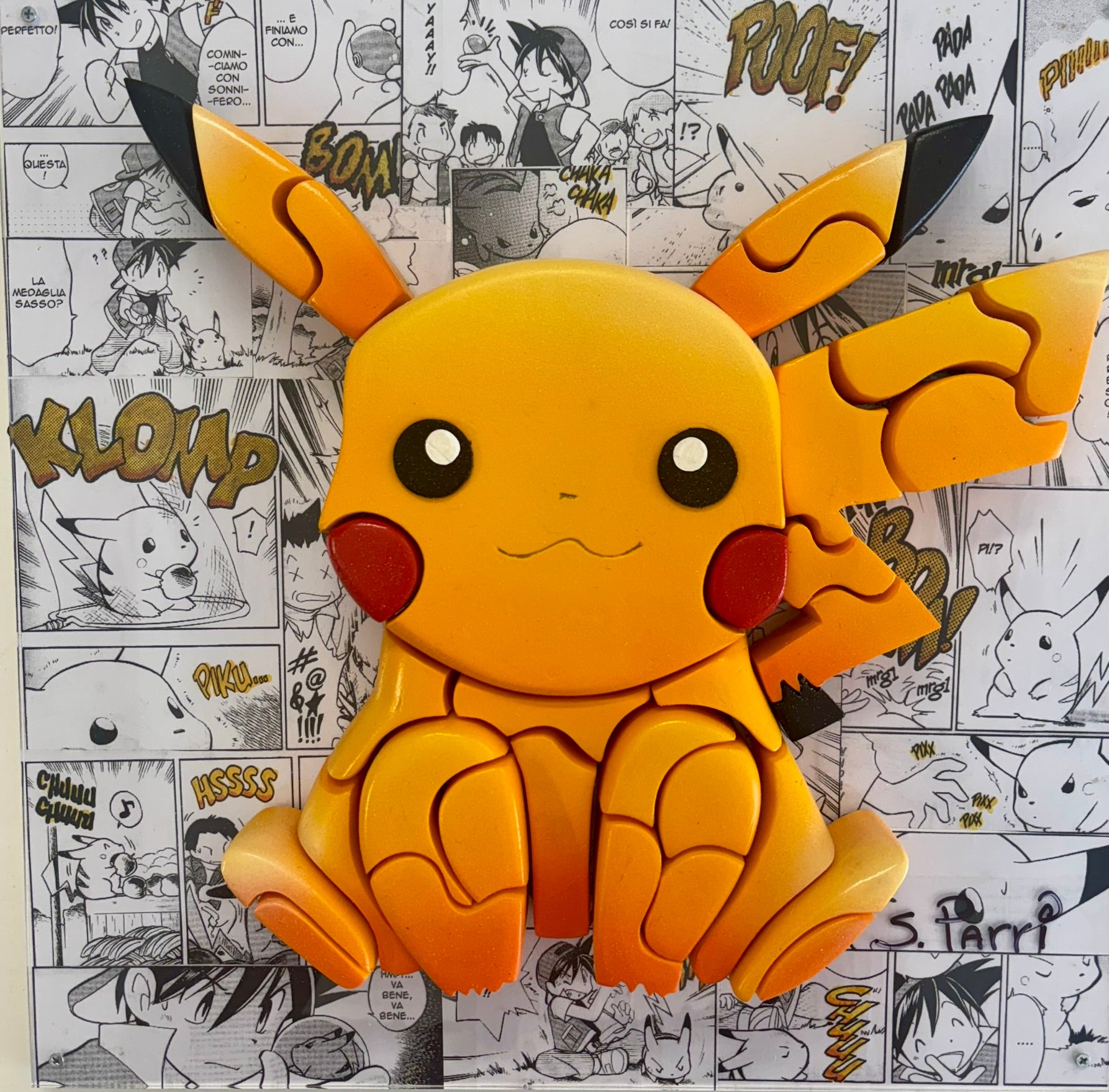 Pikachu scultura da parete