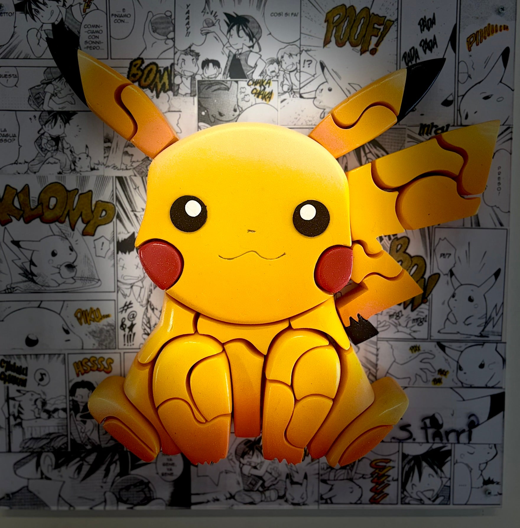 Pikachu scultura da parete